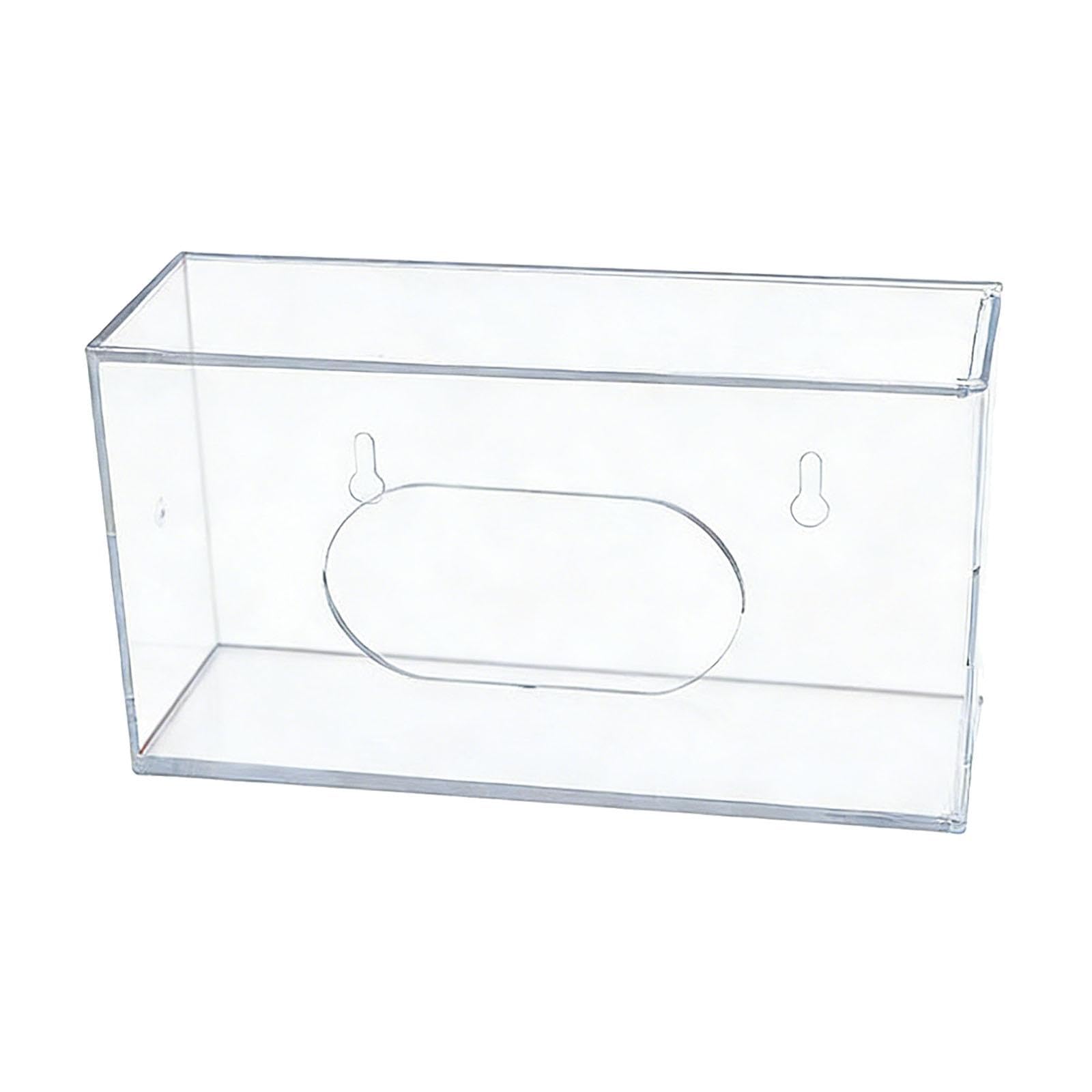 LRXFPIYF Caja de guantes desechables, dispensador de guantes, contenedor de almacenamiento, transparente, montaje en pared, 1 Piezas
