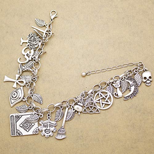 RechicGu Mythology Fairytale Lucky Charms Cuff Bangle Bracelet Cross Leaf Moon Face Celtic Cat2