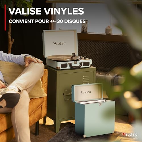 Audizio RC32 Étui de Rangement pour Vinyle 33 Tours – Bleu, Mallette pour 30 à 35 Vinyles, Coins Renforcés, 34,5 x 16,5 x 38 cm, Idéale pour Transporter Vos Vinyles en Toute sécurité - Les Beatles, Paul McCartney, John Lennon, RIngo Starr, George Harrison Audizio RC32 Étui de Rangement pour Vinyle 33 Tours - Bleu, Mallette pour 30 à 35 Vinyles, Coins Renforcés, 34,5 x 16,5 x 38 cm, Idéale pour Transporter Vos Vinyles en Toute sécurité – Image 3