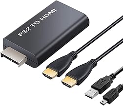 RGEEK PS2 to HDMI変換アダプタ-PS2 to HDMI コンバーター PS2専用HDMI, 1M HDMIケーブル付き+1M ハイスピードUSBケーブル