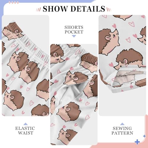 Cartoon Hedgehog Love Boys Long Pants Soft Trousers Elastic Waist Kids Lounge Bottoms with Pockets S-XL4