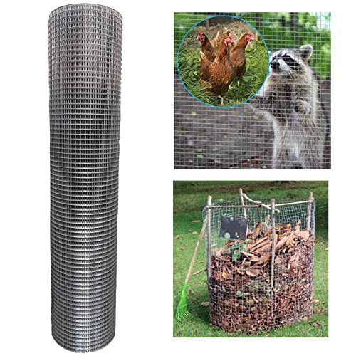 Malla metálica de alambre para gallinero, malla soldada de acero inoxidable, nunca se oxida y es resistente al calor, malla metálica cuadrada de 1/2 pulgada, cerca soldada de alambre para jaulas