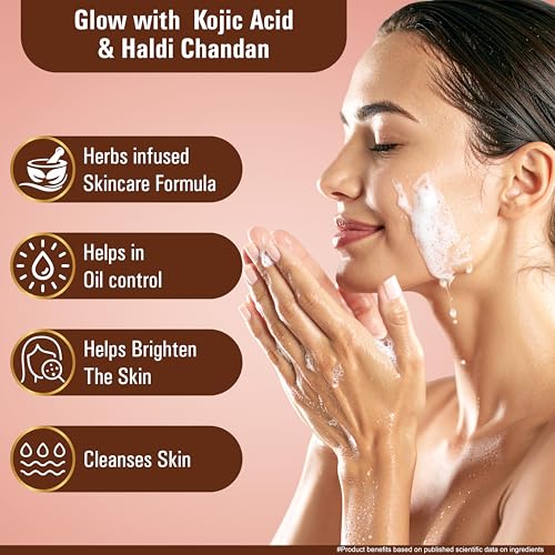 Image of Multani Natural Kojic Acid 1% and Haldi Chandan Soap - 125 gm (Pack Of 3) | Helps In Skin Brightening | For Pigmentatio & Sun Damage | Paraben Free | Clinically Tested | For All Skin Types | Soap Bar For Men & Women