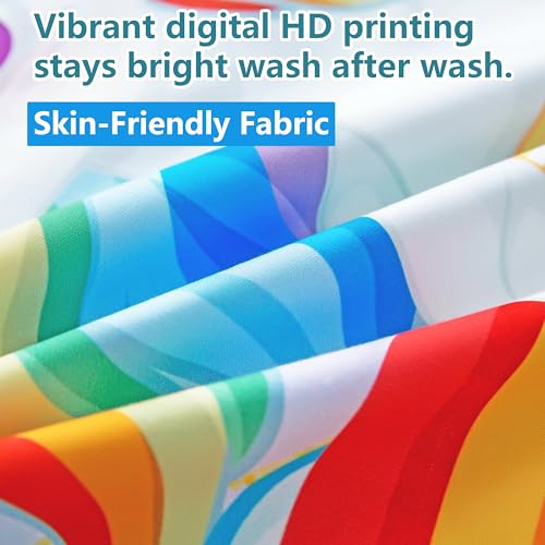 Image of Unicorn Bedding Twin Size for Girls - 5-Piece Kids Twin Comforter Set with Sheets, Pillowcase & Sham, Rainbow Pink Bed in a Bag