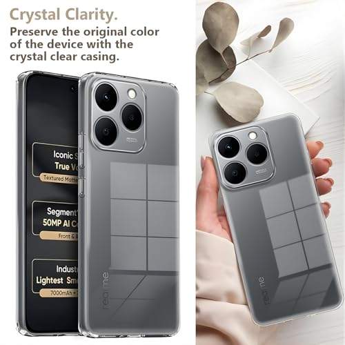 Image of Lifetime Anti-Yellow Clear Back Cover Case for Realme 15T (Sleek Crystal Hard Back | Shockproof Protection with Camera Protection)