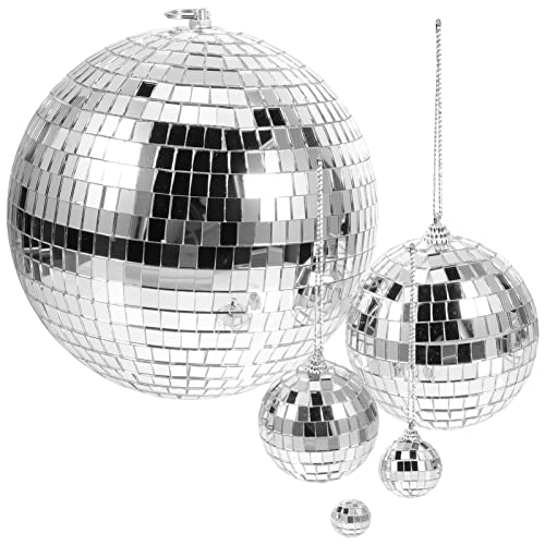 Jojofuny - 5 bolas espejadas colgantes reflectantes para bodas y eventos, diseño en vidrio miniatura 1