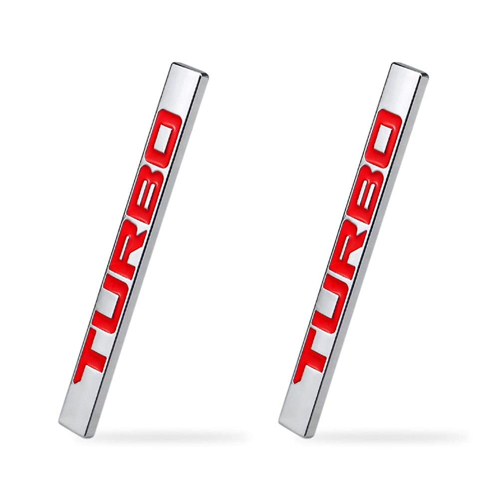 2Pcs 4 5 Length 3D Metal Turbo Car Truck Door Body Side Fender Rear Trunk Adhesive Emblem Badge — view 7