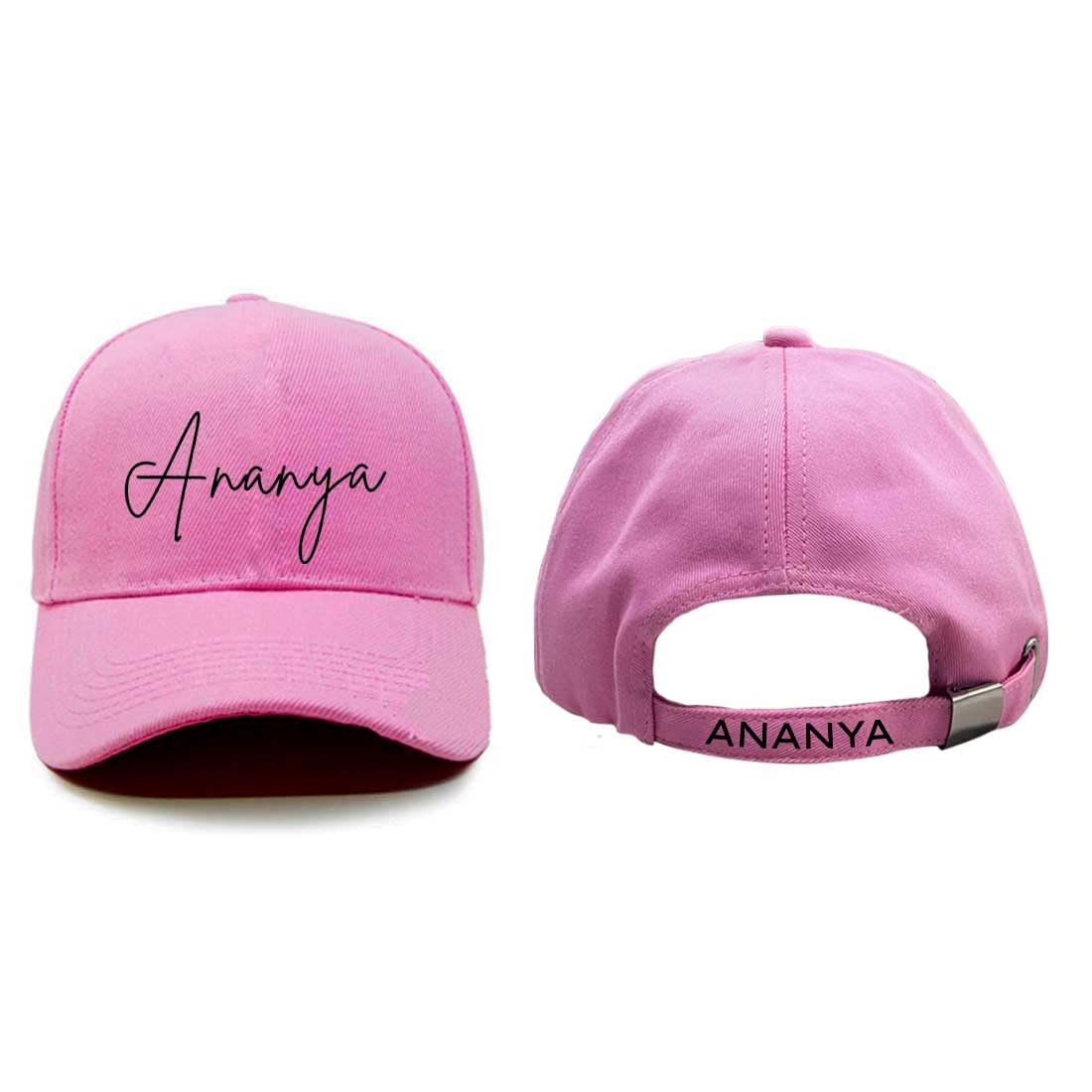 Cap for Ladies Stylish/Customized Intial Cotton Cap, Free Size - Monogram (Black Initial)-image-45