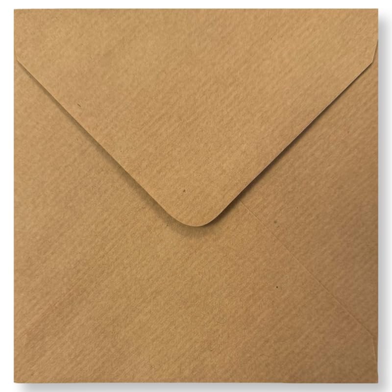 Cards & Crafts Square Envelopes - 13x13cm - 110g/sm (500, Kraft Brown)