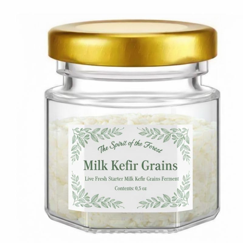 Live Milk Kefir Grains – Home-Cared, Non-Industrial Culture, Fresh & Active, Shipped Directly in Glass Jar + Complete Digital Recipe Book by Laila | The Spirit Of The Forest