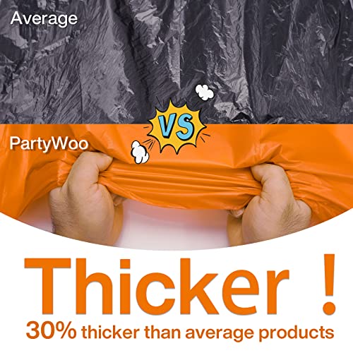 Image of PartyWoo Halloween Tablecloth, 54 x 108 Inch Orange Rectangle Tablecloth, Plastic Tablecloth for 6 to 8 Ft Table, Halloween Table Cover, Waterproof Halloween Table Clothes for Party (1 Pack)
