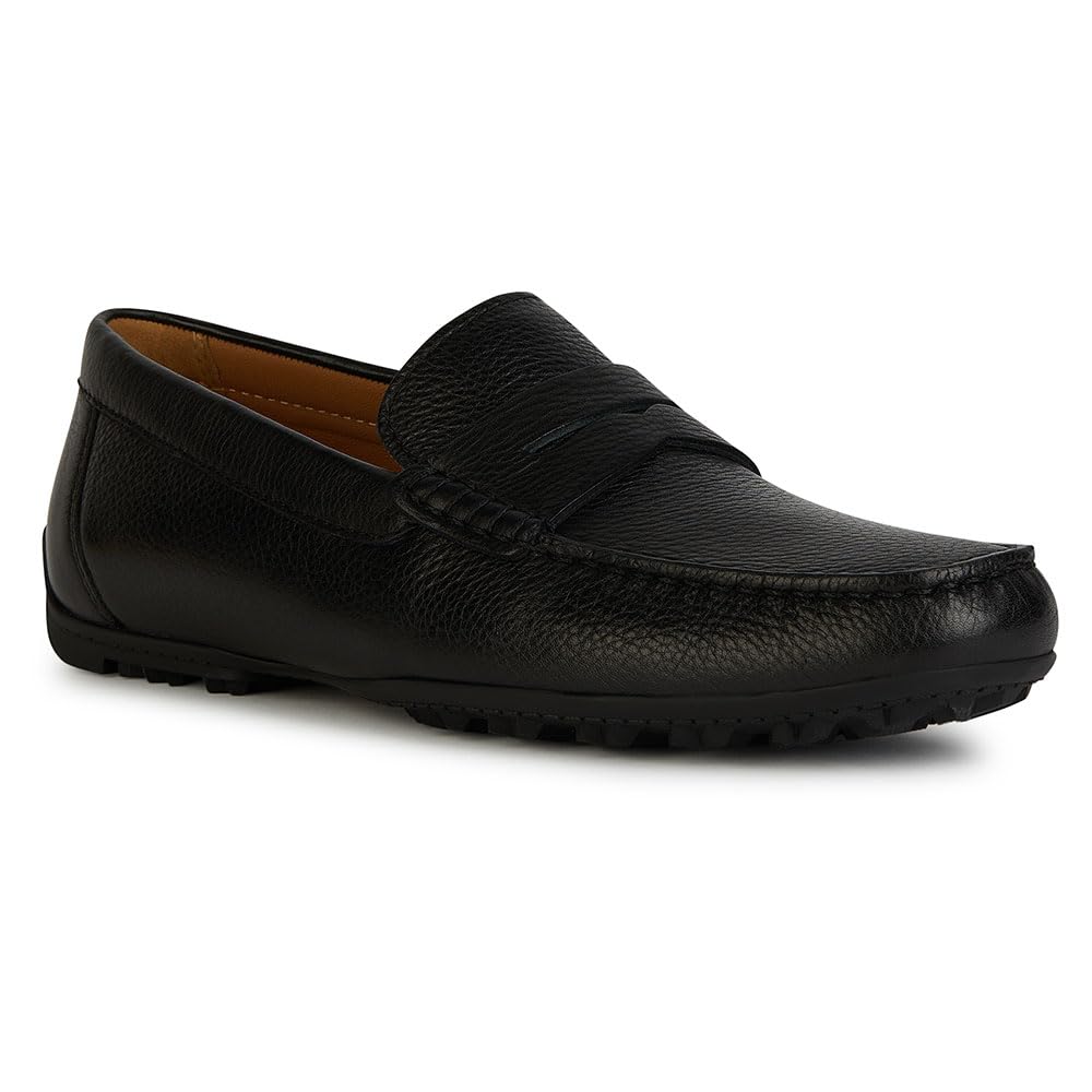 Geox Men's U Kosmopolis + Grip Moccasin, Black, 7.5 UK