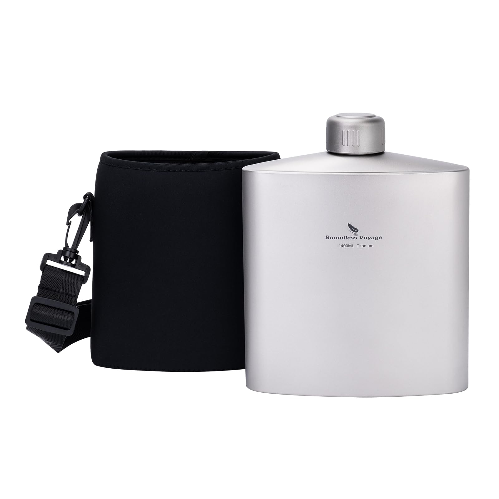Boundless Voyage Bouteille d'eau de voyage en titane D-3008D 1400 ml | Bouteille de sport de grande capacité pour escalade, camping, randonnée