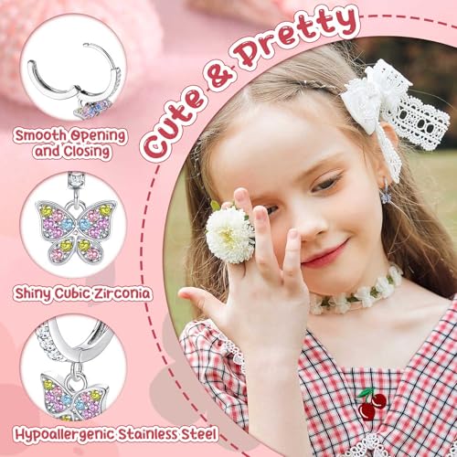 Jstyle Hypoallergenic Earrings for Girls Women Surgical Stainless Steel Hoop Earrings for Sensitive Ears Screw Back Stud Earrings Set Cute Girls Toddler Earrings Kids Earrings Jewelry for Teen Girls3