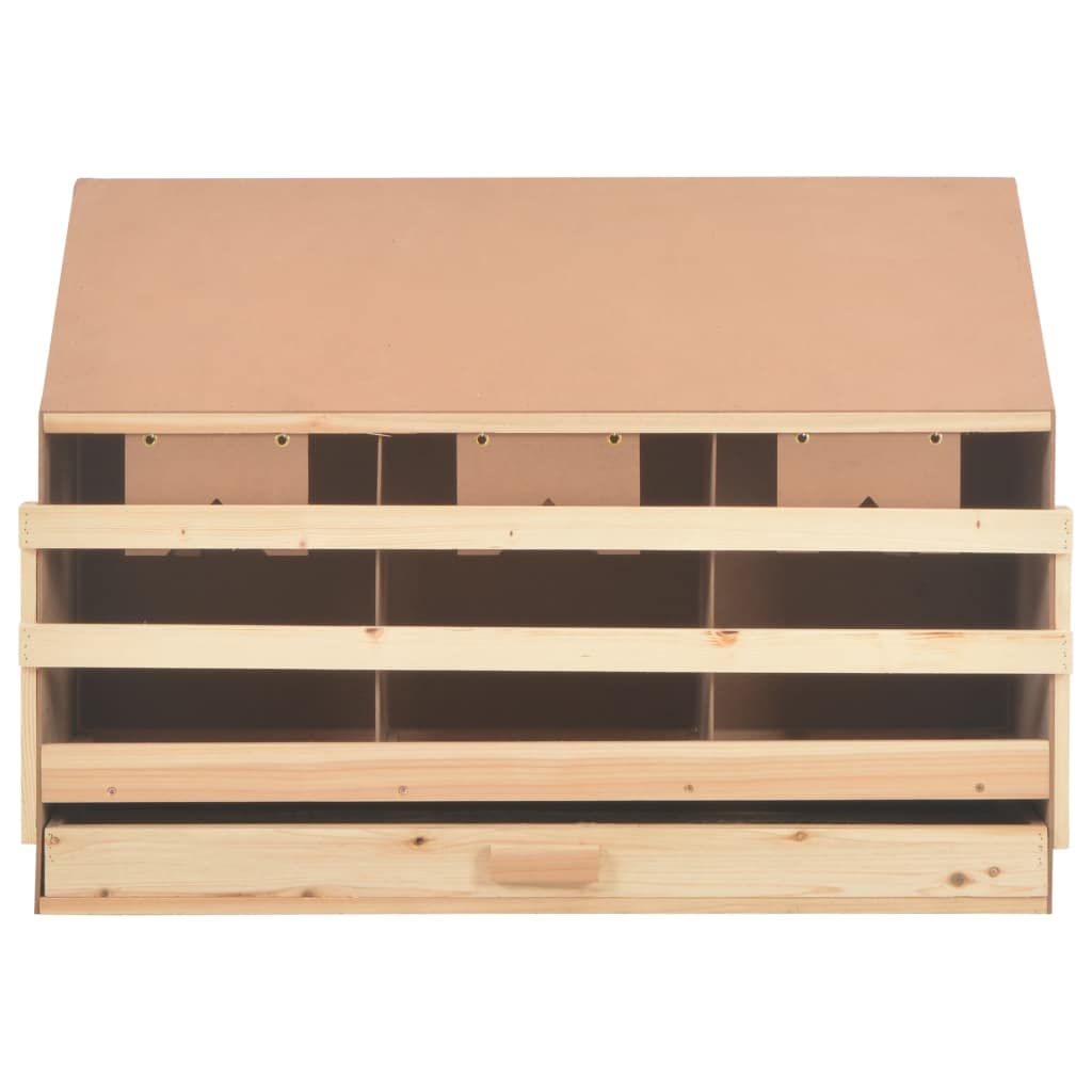 vidaXL Ponedero Gallinas 3 Departamentos Nido Gallina Ponedora 3 Huecos Gallinero Tejado Poner Huevos Cesta Extraíble Plegable Madera Pino 93x40x65 cm