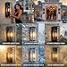 KsDhewi 2 Pack 18 inches Outdoor Wall Lantern Light Fixture, Large Black Exterior Waterproof Wall Sconce, Anti-Rust Mount Porch Light with Clear Glass,E26 Socket