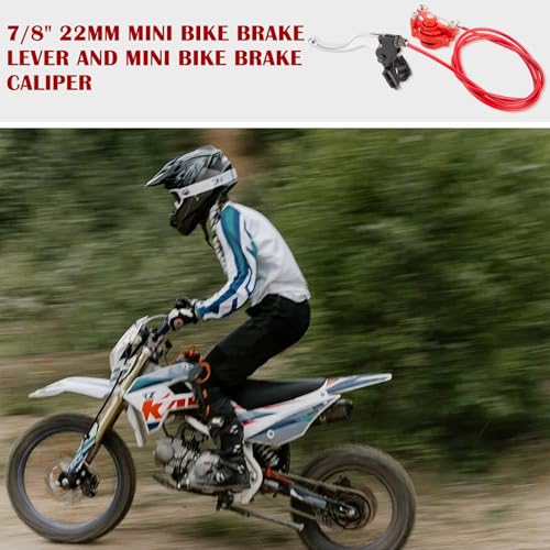 Image of 7 /8 inch 22mm Mini Bike Brake Lever and Mini Bike Brake Caliper Compatible for Coleman CT100U Baja Doodle Bug Motovox MBX10 47cc 49cc Mini Pocket & Dirt Bikes, Includes 155cm Brake Cable