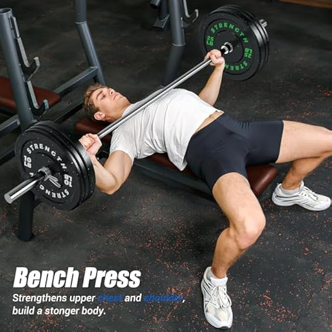 GIKPAL 2-Inch Bumper Plates High Bounce - Rubber Olympic Weight Plates Set for Home Gym, Barbell Plates for Weight Lifting Strength Training,