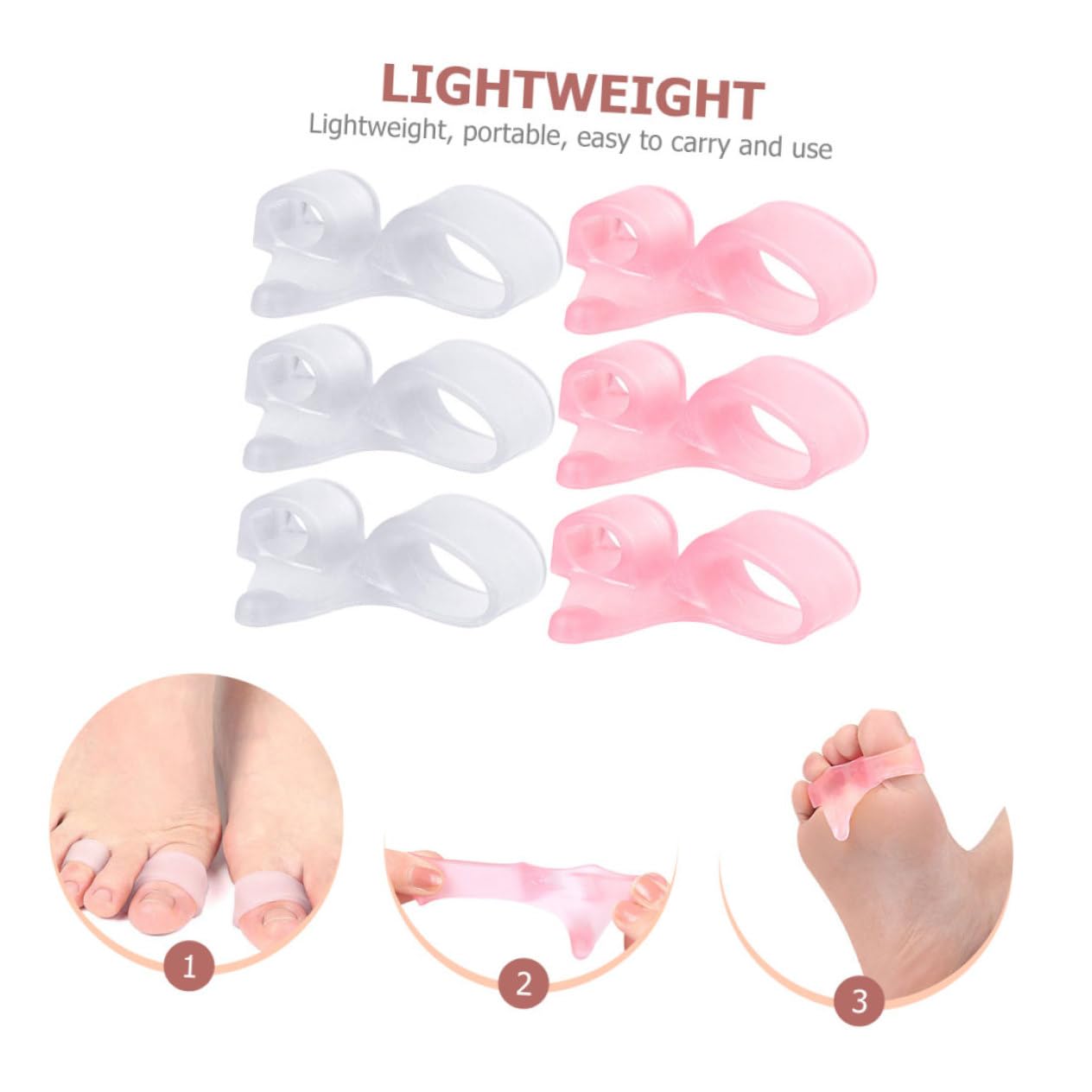 12pcs SEBS Double-Hole Toe Separators for Hallux Bunion and Overlapping Toes Foot Bunion Protector for Pedicure and Manicure Suitable for Women and Men