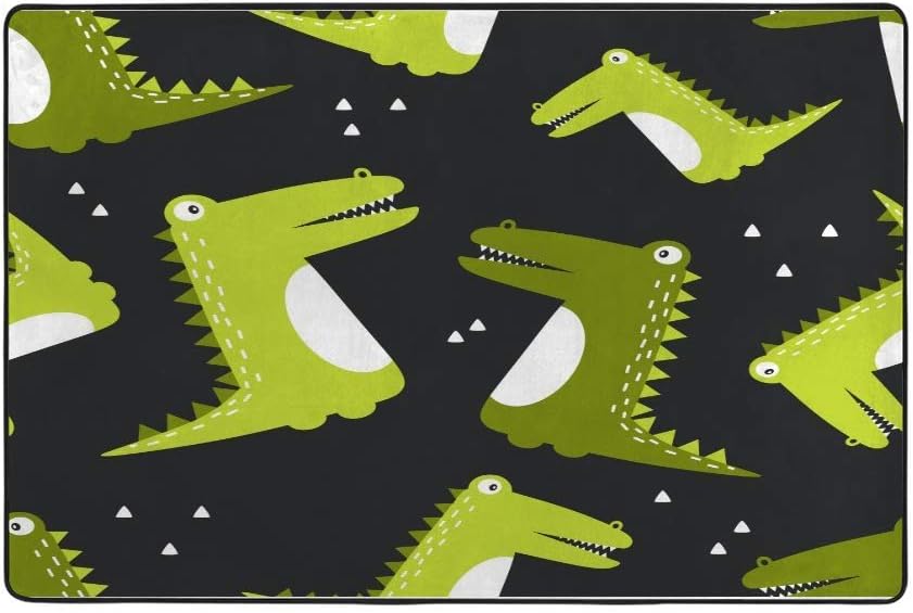 Nuansexi Large Area Pad Rugs Indoor Kids Nursery Rug Living Room Carpet Soft Distressed Standing Floor Mats Absorption Polyester ﻿Crocodiles Backdrop Colorful Bedroom Living Room Decor