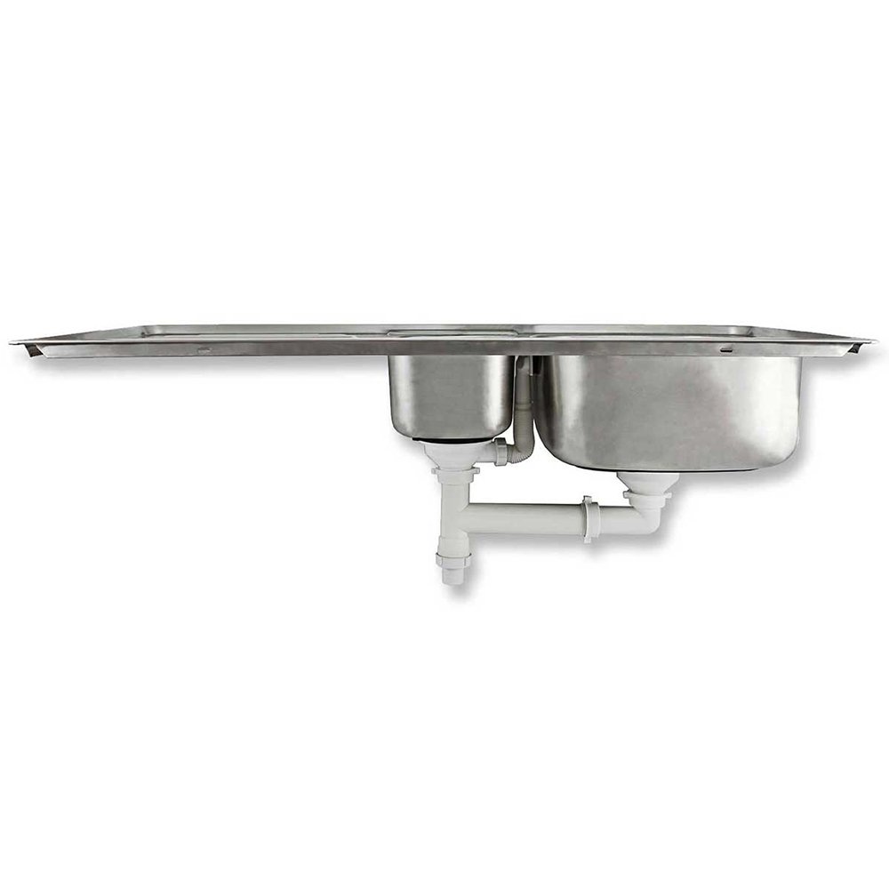 Lavandino da Cucina in Acciaio Inossidabile 105cm x 50cm con Rubinetto Rainbow