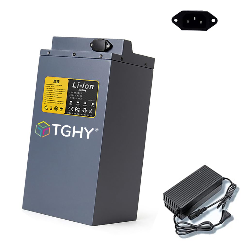 TGHY Batería de Litio para Motocicleta eléctrica de 60 V, 15 Ah, 20 Ah, 25 Ah, 30 Ah, 35 Ah, 40 Ah, 45 Ah, 50 Ah, 55 Ah, 60 Ah y 65 Ah, con Cargador para Motores de 0 a 3900 W.,60v 40ah