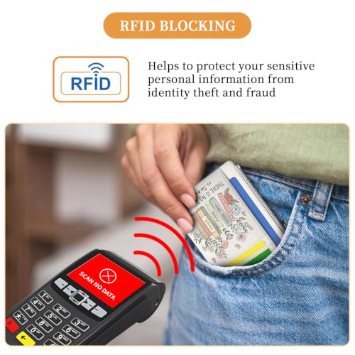 Image of Hancynir Book Bookish Slim Wallet Women Credit Card Holder, Wristlet RFID