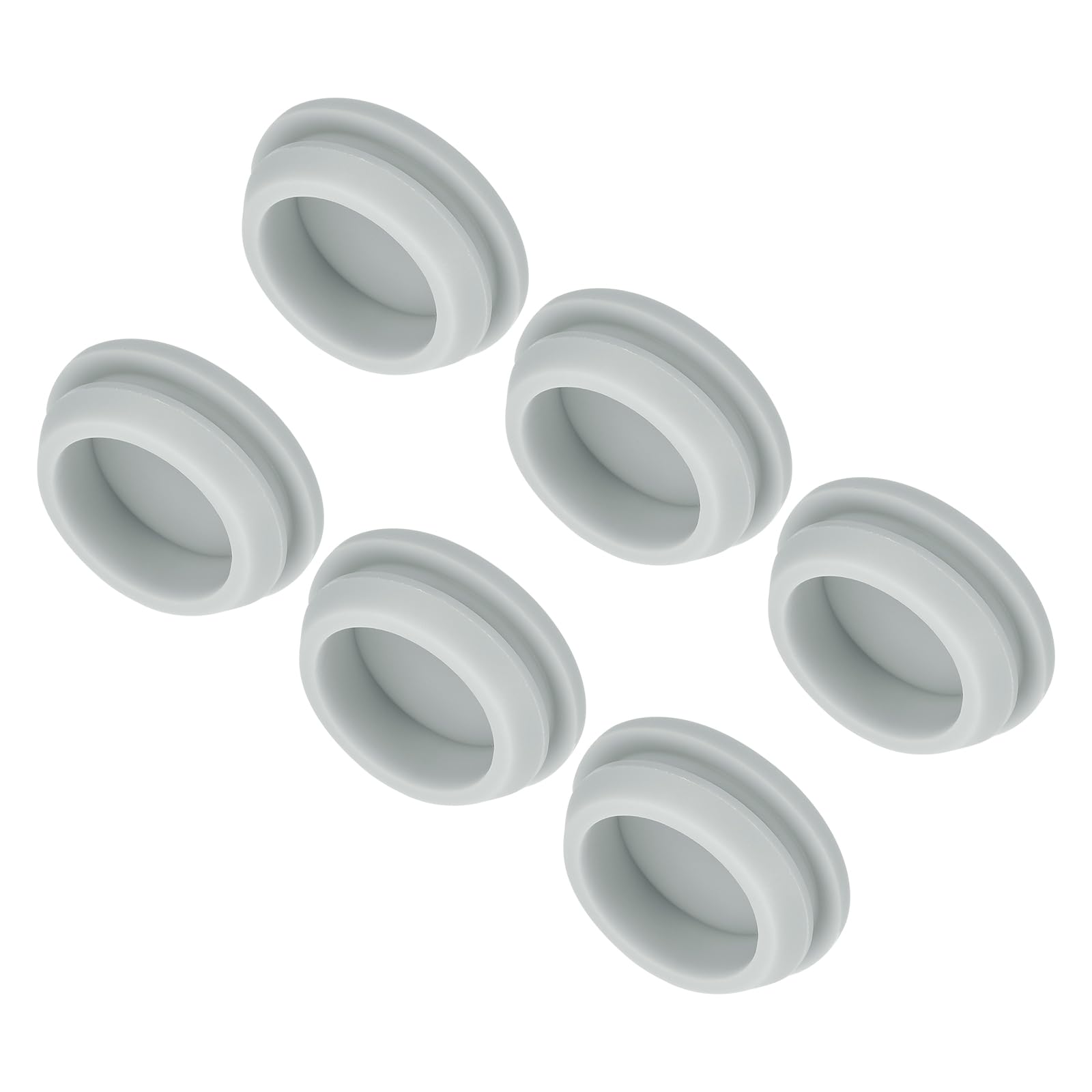 MECCANIXITY 6pcs Silicone Snap in Locking Hole Plugs,23mm/0.9 Inch Mounting Diameter Narrow Groove Width 2.5mm Panel Seal Cover Round for Kitchen Bulkheads Waterproof Sealing Plugs Grey