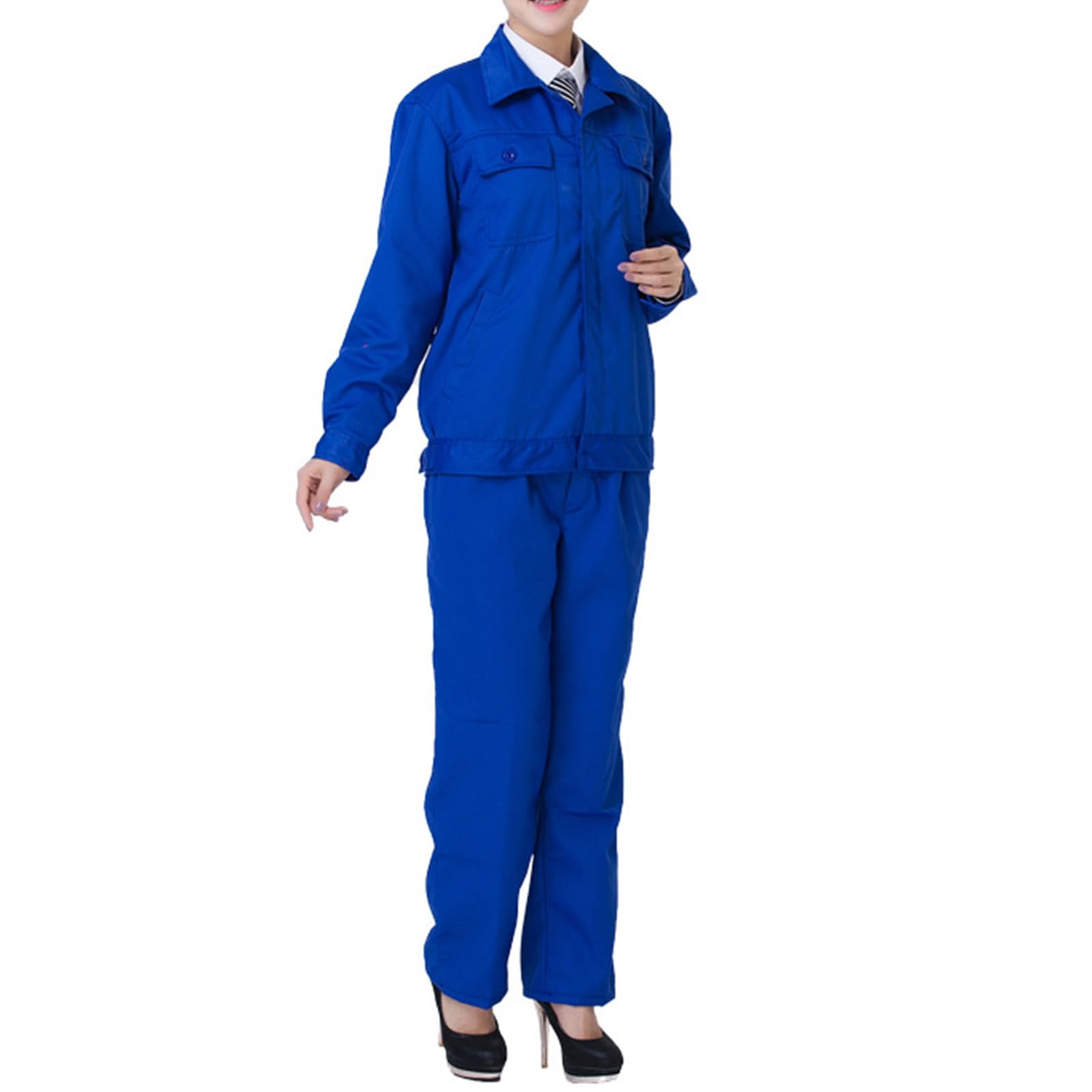Overol Unisex De Manga Larga Overoles De Trabajo, Camisa Y Pantalones Set Ropa De Trabajo Uniformes