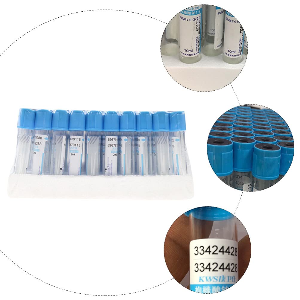 100 provette Sangue 2 ml Provette prelievo Sangue Set provette prelievo Sangue venoso Provette centrifuga Laboratorio Provette in plastica con Tappi e Coperchio Laboratorio