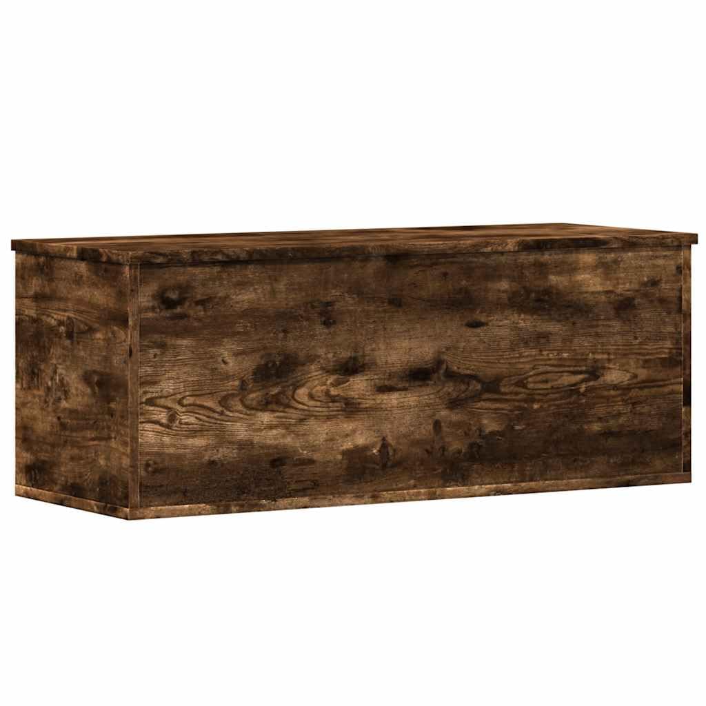 vidaXL Storage Box, Storage Chest for Hallway Living Room, Blanket Box for Clothes, Toy Box with Lid, Trunk, Smoked Oak Engineered Wood