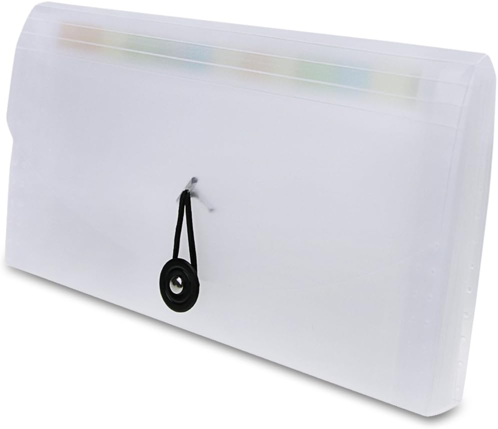 Mini Expandable File Wallet 13 Pockets Letter Sized Receipt Folder Portable Accordion Document