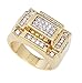 Men's Goldtone 3d Rectangle Cz Ring Sizes 7-17 (8) (D-897-8)