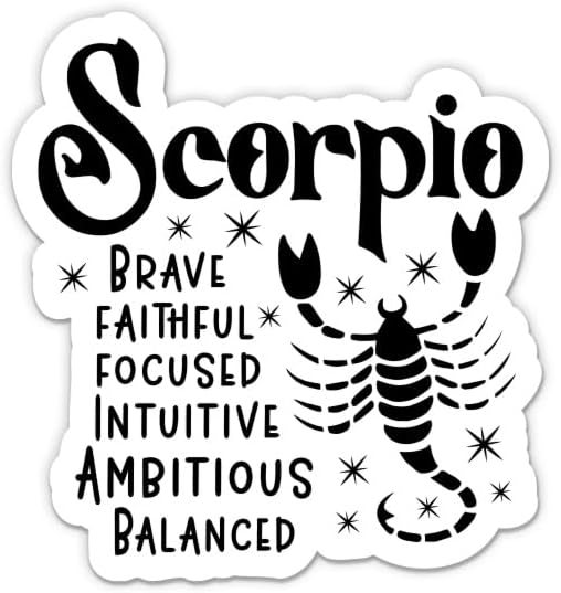 Zodiac Scorpio Sign Birthday Stickers - 2 Pack - Waterproof Vinyl for Car, Phone, Water Bottle, Laptop - Scorpio Decals (2-Pack)