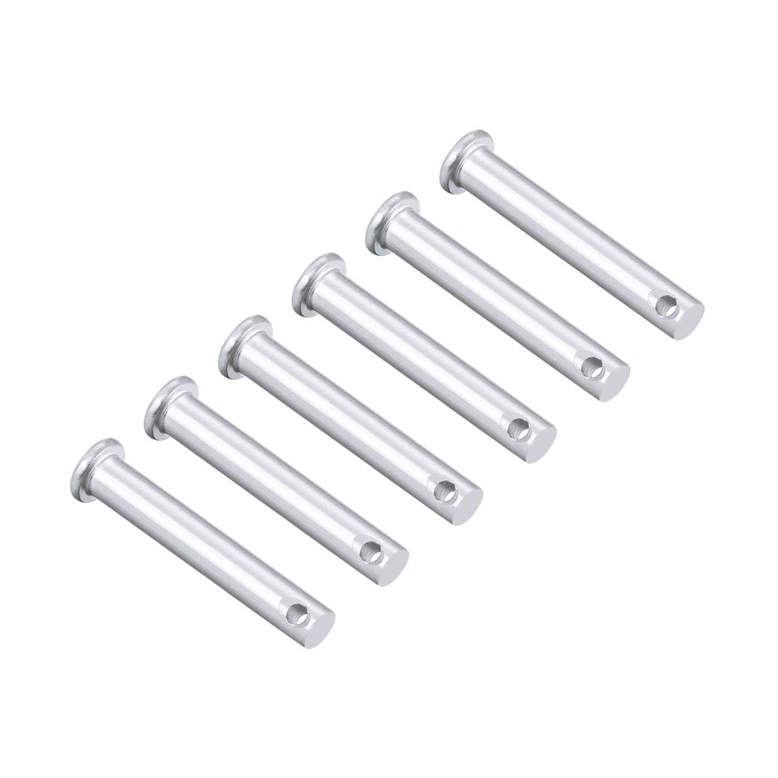 TA-VIGOR 8 x 55mm Clevis Pins Single Hole Zinc-Plated Steel Flat Head 6pc