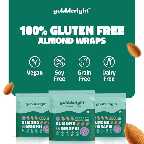 Image of GOBBLERIGHT Almond Wraps & Chickpea Wraps Bundle | Pack of 2 Each (12 Wraps) | Gluten-Free, Vegan, Dairy-Free | Perfect for Tacos, Burritos, Shawarmas | Healthy, Low-Calorie, Keto-Friendly Tortilla Wraps