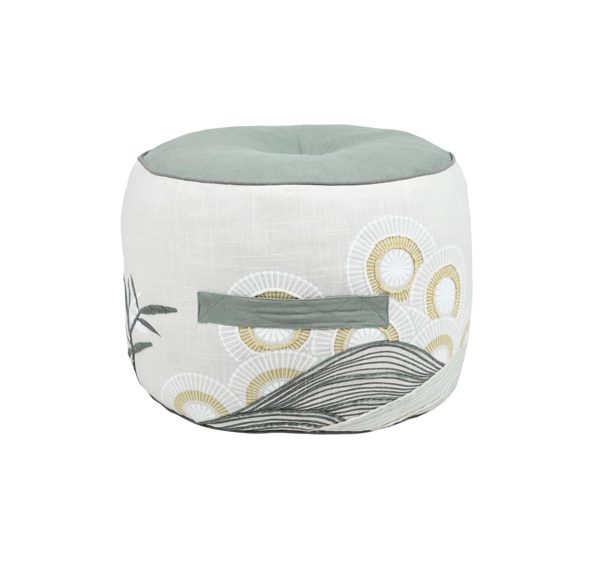 Pouf rond Youki 30x40 cm idéal comme repose-pieds de salon