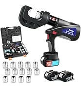 AMZCNC Electric Hydraulic Cable Lug Crimping Pliers 12 Ton Electric Hydraulic Crimping Tool Recha...