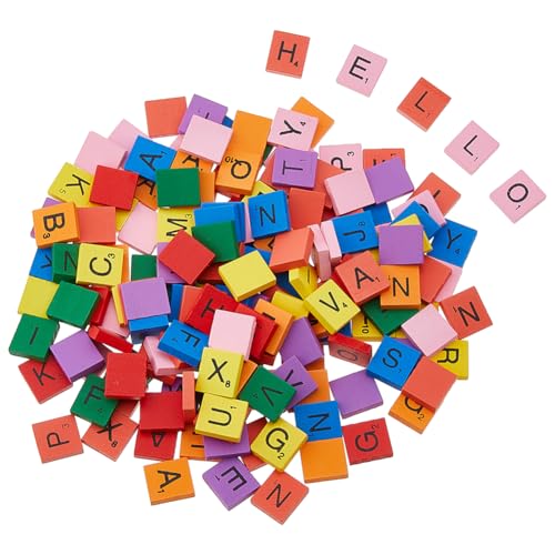 DICOSMETIC 200 piezas de letras de madera coloridas