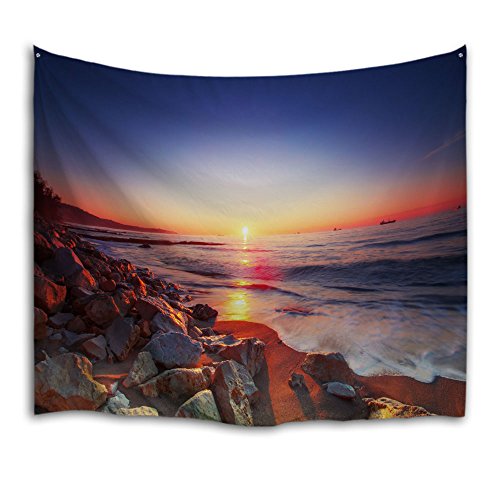 QiYi Home Tenture Nature Art Polyester Tissu Tapisserie pour Dortoir Chambre,Chambre,Salon Décorations 229cmx153cm-Sunshine 2