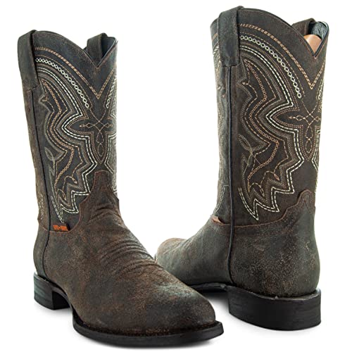 Soto Boots Mens Distressed Leather Cowboy Boots