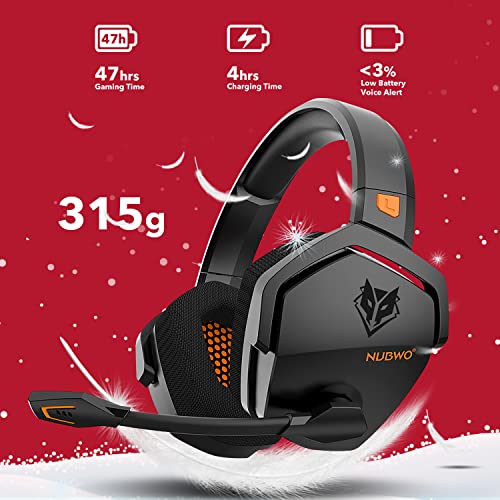 NUBWO G06 Wireless Gaming Headset with Microphone for PS5, PS4, PC, Mac, 3-in-1 Gamer Headphones with Mic, 2.4GHz… - Image 3