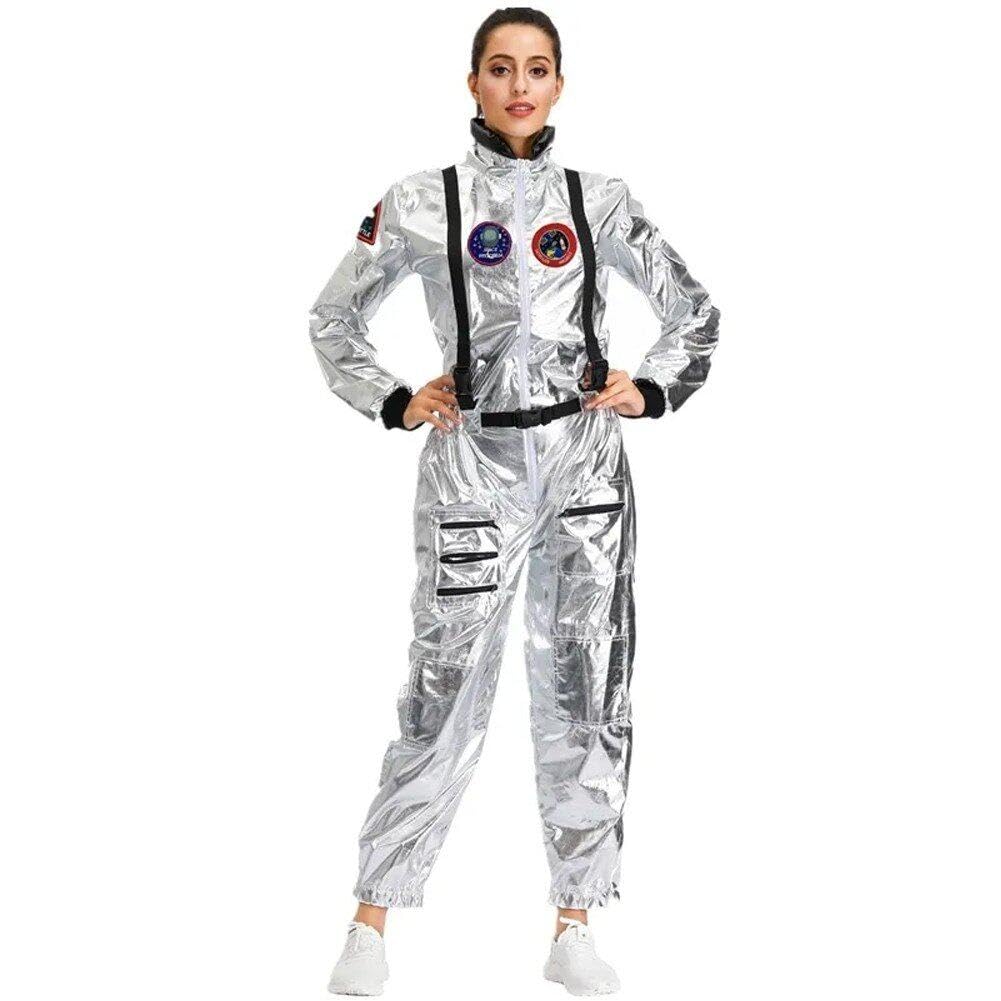 Casiler Women's Silver Astronaut Costume Adult S Astronaut Costume - Astronaut Costume Spaceman Costume Adult Space Suit