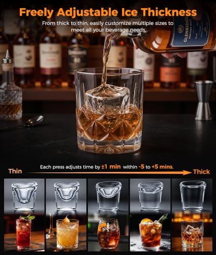 Image of Clear Ice Cube Maker, 8 Crystal Clear 1.2 inch Jelly Ice Cube Per Batch