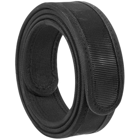 CASONMMAX Tatical Inner Belt Hook & Loop Liner 1.5" Inside Belt Buckleless Under Belt for 1.75"-2" Loop Outer Duty Belt EDC Work (BK, ONE SIZE) Cover