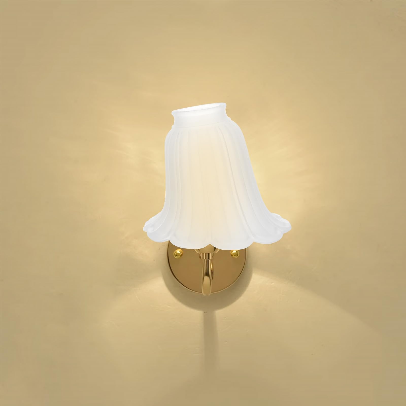 Tulipas para Lamparas de Vidrio Forma de Flor Vintage, Cubierta de Lámpara de Repuesto para Lámpara Colgante de Techo, Instalación Fácil y Diseño Delicado