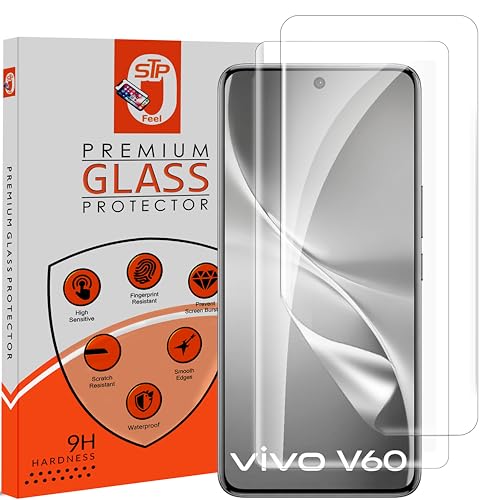 Image of STP FEEL 2 Pack Unbreakable Membrane Screen Protector Guard Compatible For Vivo V60 / V60e / V60 Lite, 6.77 Inch |Hydrogel Membrane Ultra Smooth Touch with Finger Print Support - HD /3 Months Warranty