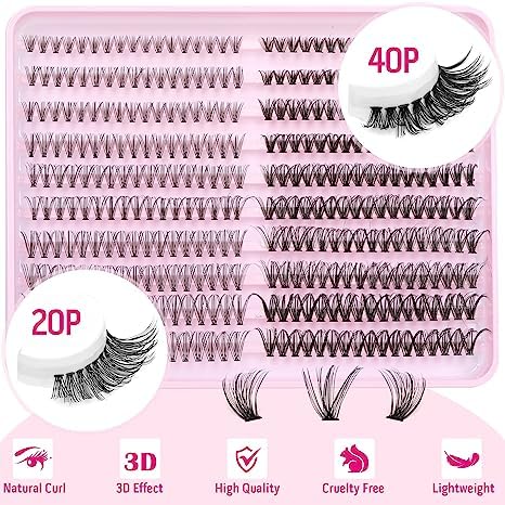 Miniatura 3 de Kit de extensiones de pestañas esponjosas de visón, pestañas postizas largas rizadas en D, pestañas que parecen extensiones de Geeneiya