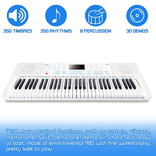 Vangoa Clavier De Piano 61 Touches, Synthetiseur Touche Lumineuse,Clavier électronique Piano Pour Debutant, 3 Modes D… - Les Beatles, Paul McCartney, John Lennon, RIngo Starr, George Harrison Vangoa Clavier De Piano 61 Touches, Synthetiseur Touche Lumineuse,Clavier électronique Piano Pour Debutant, 3 Modes D… – Image 7
