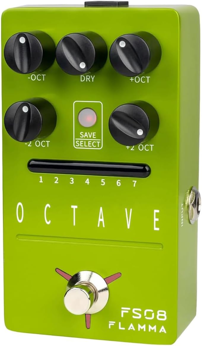 Guitar Pedal for FLAMMA FS08 FS07 FS06 FS05 FS03 FS02 FS01, Multi Modulation Pedal Stereo Effects 7 Storable Slots 11 Modulation Effects True Bypass (FS08)